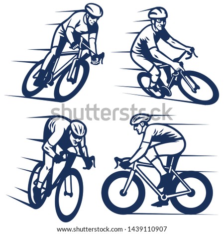 set of bicycling racer collection