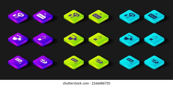 Set Bid, Subasta antiguo jarrón, Subasta a mano, Precio etiqueta con icono de venta y remo. Vector