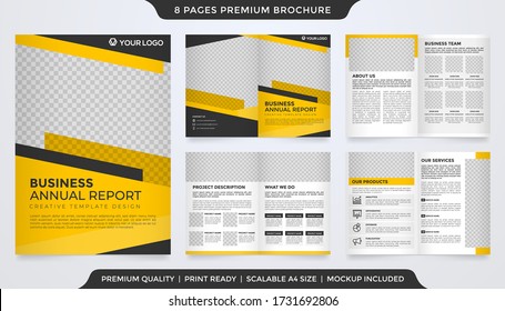 set of bifold brochure template design with abstract style and modern concept