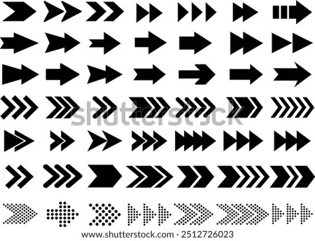 Set of big black vector arrows. Cursor. Arrow icon pack