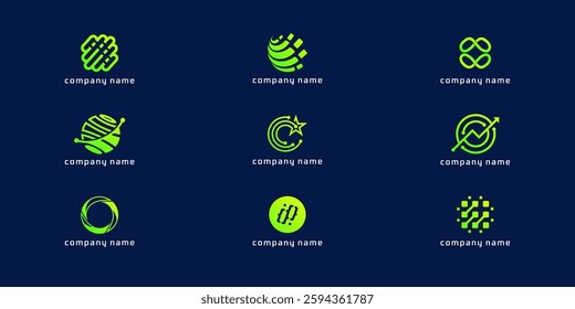 Set big data logo design 