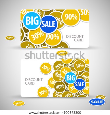 Set of big discount cards - with place for your text
