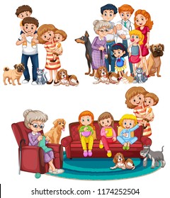 A set of big family illustration