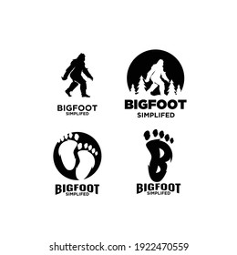 conjunto de diseños de iconos del logo de Big foot yeti