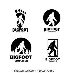 set of Big foot yeti logo icon design