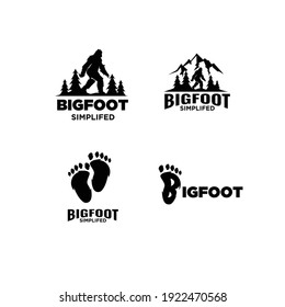 conjunto de diseños de iconos del logo de Big foot yeti