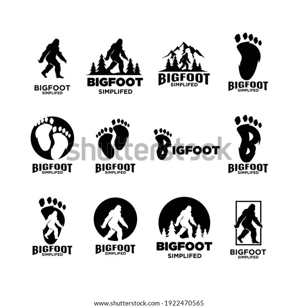 set of Big foot yeti
logo icon design