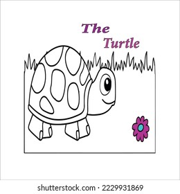 Set of big green sea turtle cartoon cute animal design ocean tortoise swimming in water flat vector illustration isolated on white background