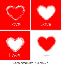 Set of Big Hearts, Vector Illustration