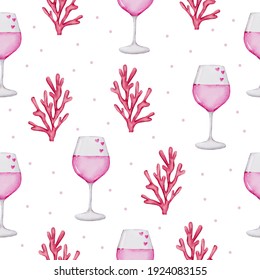 Set of big isolated watercolor valentine concept element lovely romantic red-pink hearts for decoration, Vector illustration.