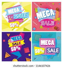 Set of big and mega sale posters