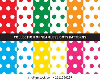 Set of big polka dots seamless pattern or texture