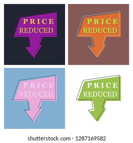 Set of big sale banner. Ribbon. Vector Illustration