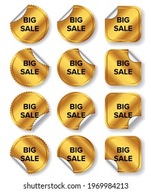 Set of big sale label vector