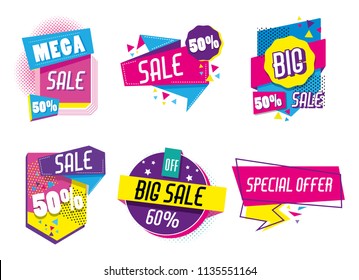 Set of big sale shopping poster