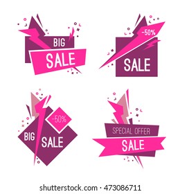 Set of big sale and special sale banners. Vector illustration.