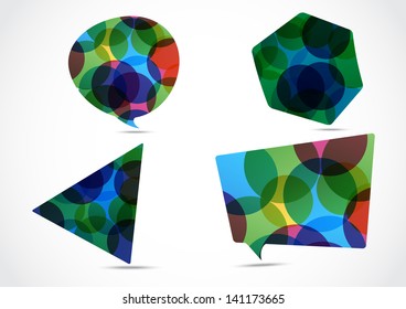 Set of big speech bubble colorful
