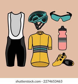 Set of  bike cycling kit accesories