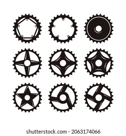 Set of bike gear bike, crank vector icon graphic element