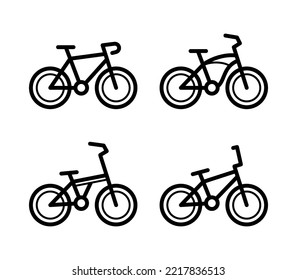 Set of bike icon collection. Vector Illustrations