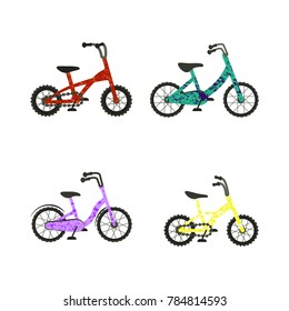 Set of bike isolated on wite background. Vector illustration eps 10