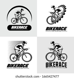 Set of bike race logo design illustration