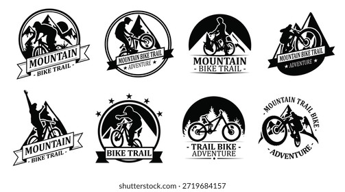 set of Bike Trail vector illustration