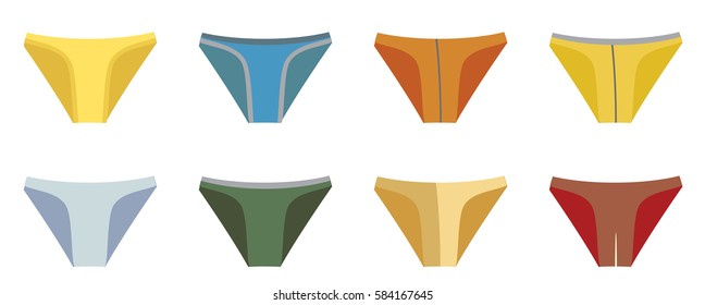 Set of Bikini Men Underwear isolated on white background