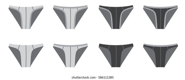 Set of Bikini Men Underwear isolated on white background
