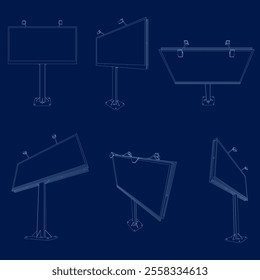 Set Billboards outline vector illustration