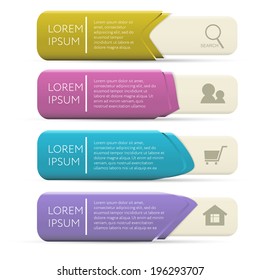 Set of billets. Infographic design. Numbered banner