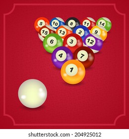 set of billiard balls, billiards, 