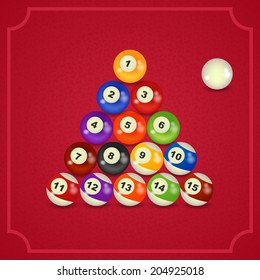 set of billiard balls, billiards, 