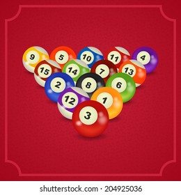 set of billiard balls, billiards, 
