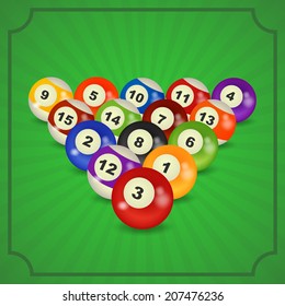 set of billiard balls, billiards