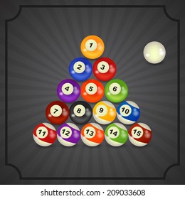 set of billiard balls, billiards, 