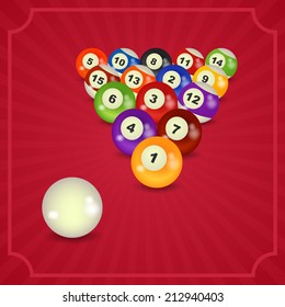 set of billiard balls, billiards, 