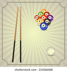 set of billiard balls, billiards