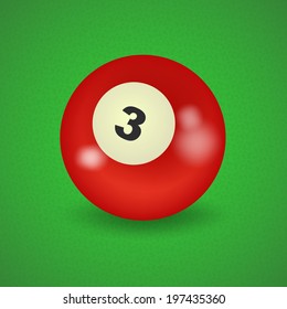 set of billiard balls, billiards, American ball number 3