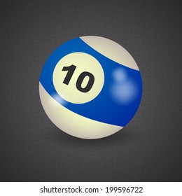 set of billiard balls, billiards, American ball number 10