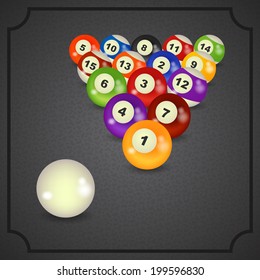 set of billiard balls, billiards, American