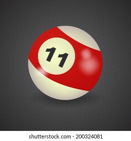 set of billiard balls, billiards, American ball number 11