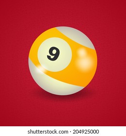 set of billiard balls, billiards, ball number 9