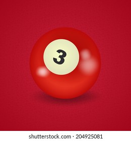 set of billiard balls, billiards, ball number 3