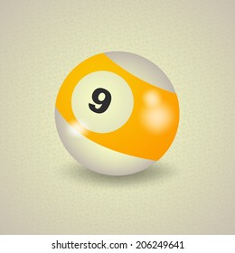 set of billiard balls, billiards, ball number 9
