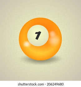 set of billiard balls, billiards, ball number 1