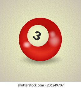 set of billiard balls, billiards, ball number 3