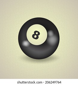 set of billiard balls, billiards, ball number 8