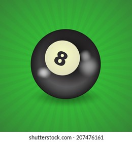 set of billiard balls, billiards, ball number 8