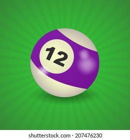 set of billiard balls, billiards, ball number 12